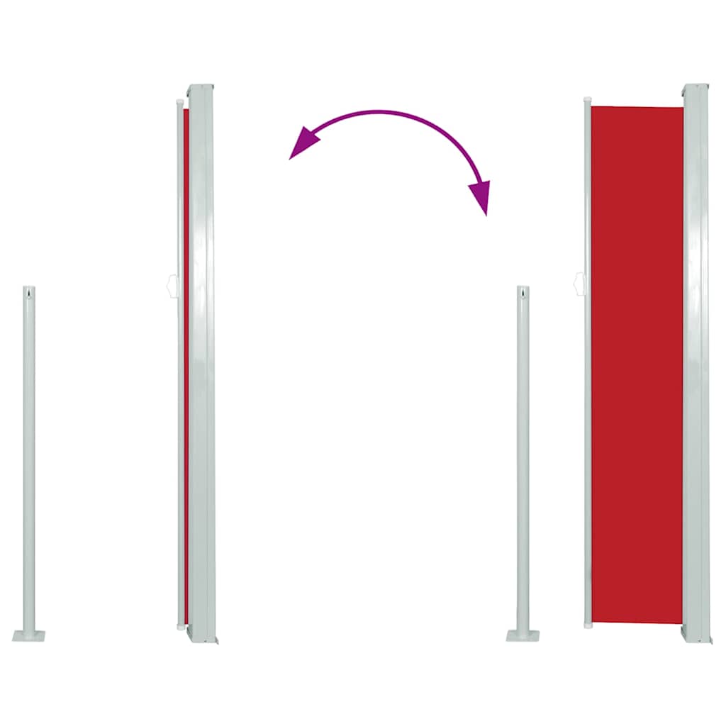 Toldo lateral para pátio/terraço 160 x 300 cm vermelho