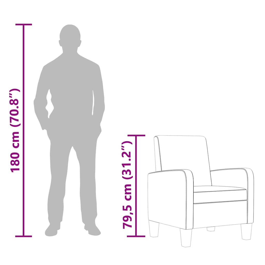 Poltrona em couro artificial castanho