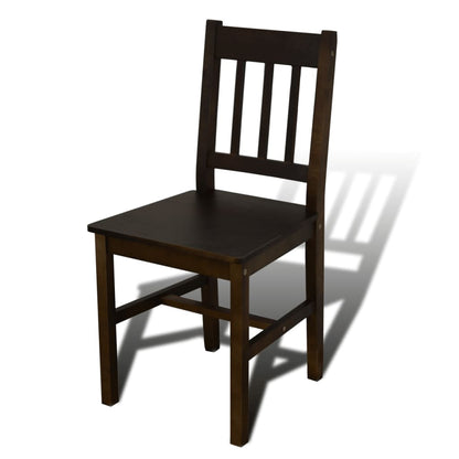 Conjunto Mesa com 4 Cadeiras / Madeira - Marrom