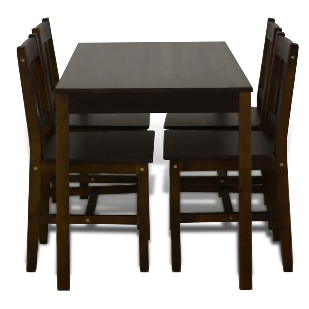 Conjunto Mesa com 4 Cadeiras / Madeira - Marrom