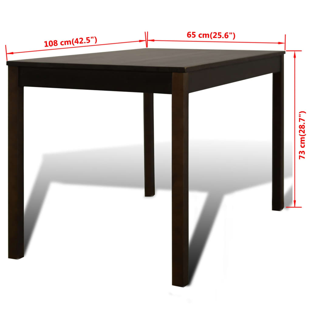 Conjunto Mesa com 4 Cadeiras / Madeira - Marrom