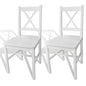 Cadeiras de jantar 2 pcs madeira de pinho branco