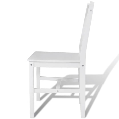 Cadeiras de jantar 2 pcs madeira de pinho branco
