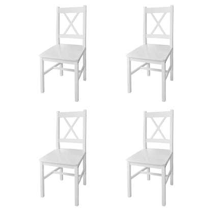 Cadeiras de jantar 4 pcs madeira de pinho branco