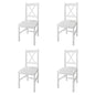 Cadeiras de jantar 4 pcs madeira de pinho branco