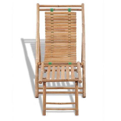 Espreguiçadeira de exterior com apoios de pé bambu