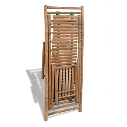 Espreguiçadeira de exterior com apoios de pé bambu