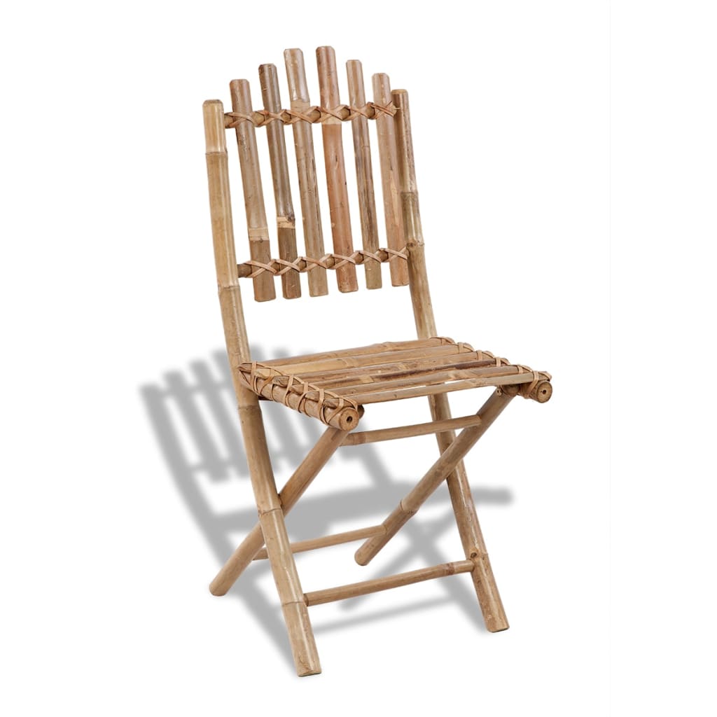 Cadeiras de jardim dobráveis 2 pcs bambu