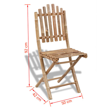 Cadeiras de jardim dobráveis 2 pcs bambu