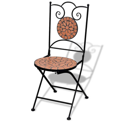 Cadeiras de bistrô dobráveis 2 pcs cerâmica terracota