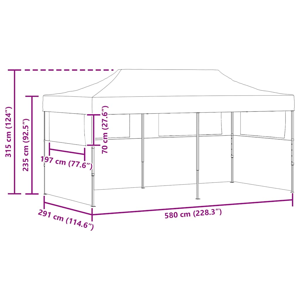 Tenda para festas pop-up dobrável 3 x 6 m creme