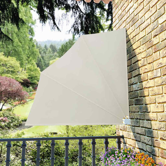 Toldo lateral dobrável para varanda 140x140 cm creme