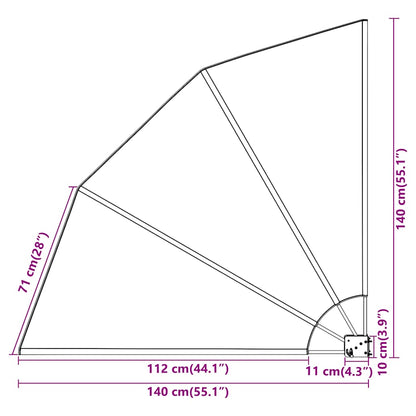 Toldo lateral dobrável para varanda 140x140 cm terracota