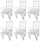 Cadeiras de jantar 6 pcs madeira de pinho branco
