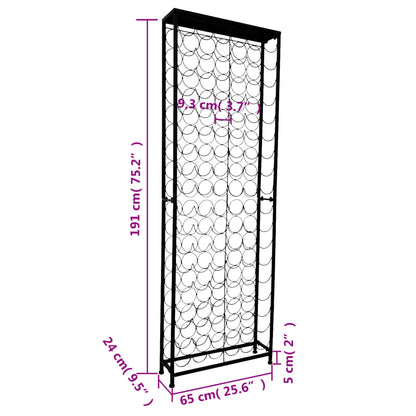 Suporte vertical para garrafas de vinho, metal por 108 garrafas