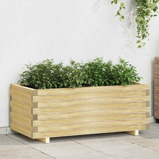 Vaso/floreira retangular 100x50x40 cm madeira