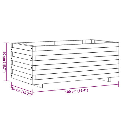 Vaso/floreira retangular 100x50x40 cm madeira