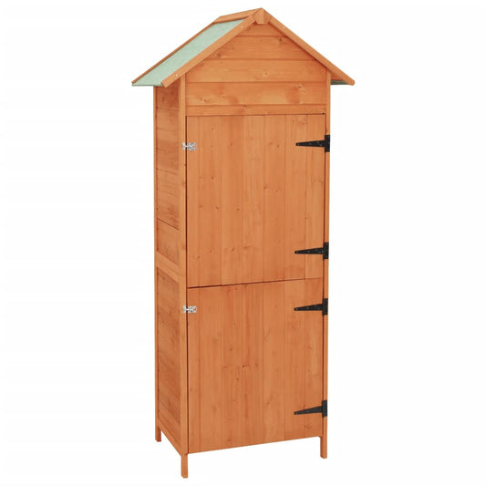 Armário de arrumação para jardim 42,5x64x190 cm castanho