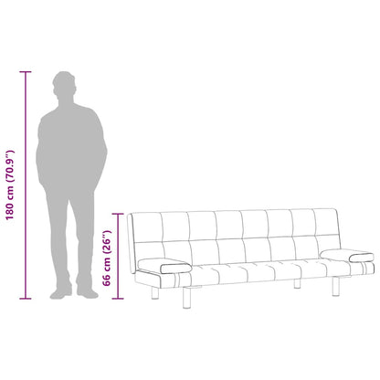 Sofa-cama ajustável com 2 almofadas couro artificial preto