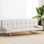 Sofá-cama ajustável c/ 2 almofadas couro artificial branco nata