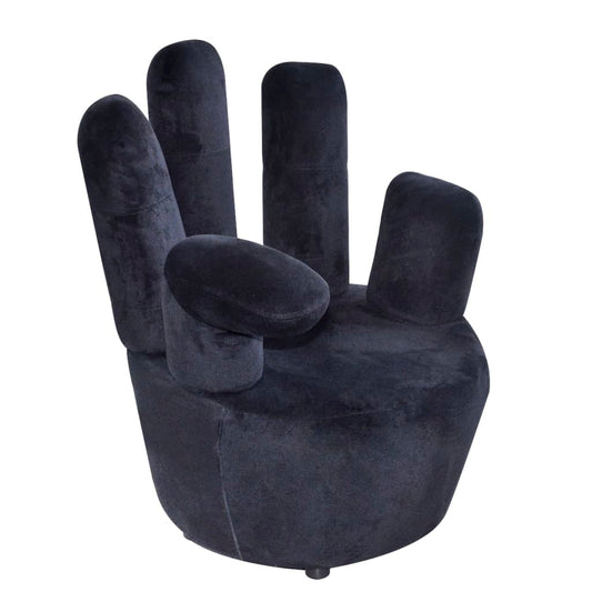 Cadeira em forma de mão veludo preto