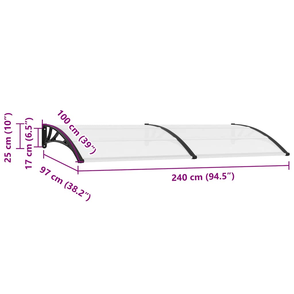 Toldo de porta 240x100 cm PC