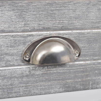 Mesa de cabeceira com 1 gaveta, cinzento e branco