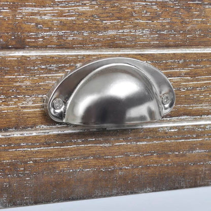 Mesa de cabeceira com 1 gaveta, castanho e branco