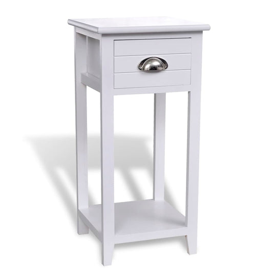 Mesa de cabeceira com 1 gaveta, branco