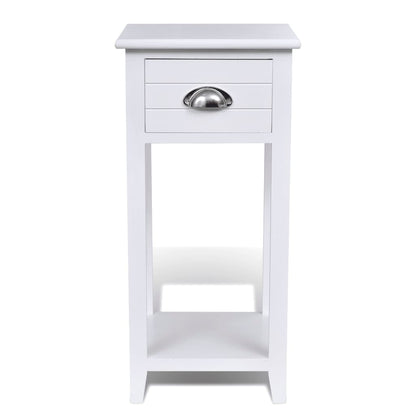Mesa de cabeceira com 1 gaveta, branco