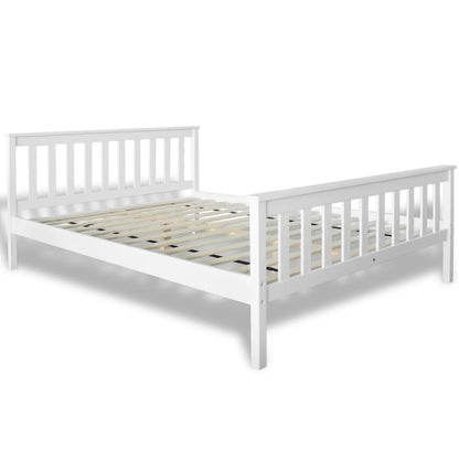 Cama com colchão 140x200 cm madeira de pinho maciça