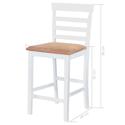 Consola de mesa branca e conjunto de 4 cadeiras de bar