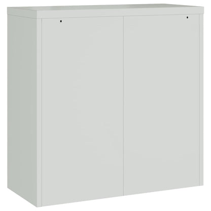 Armário de escritório com 2 portas 90 cm aço cinzento