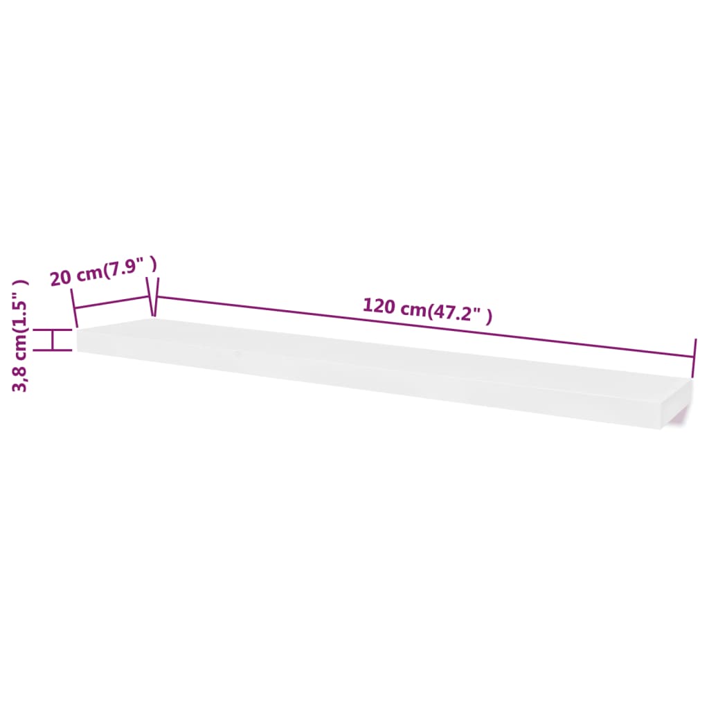 Prateleiras de parede para livros/DVD MDF branco