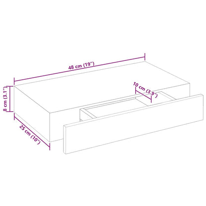 Prateleira de parede c/ 1 gaveta para livros/DVD MDF branco