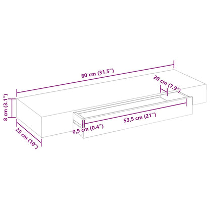 Prateleira de parede c/ 1 gaveta para livros/DVD MDF branco
