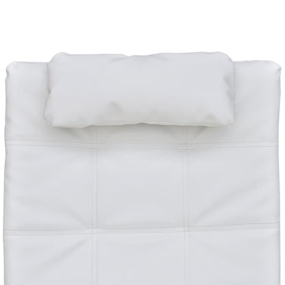 Chaise longue com almofada couro artificial branco