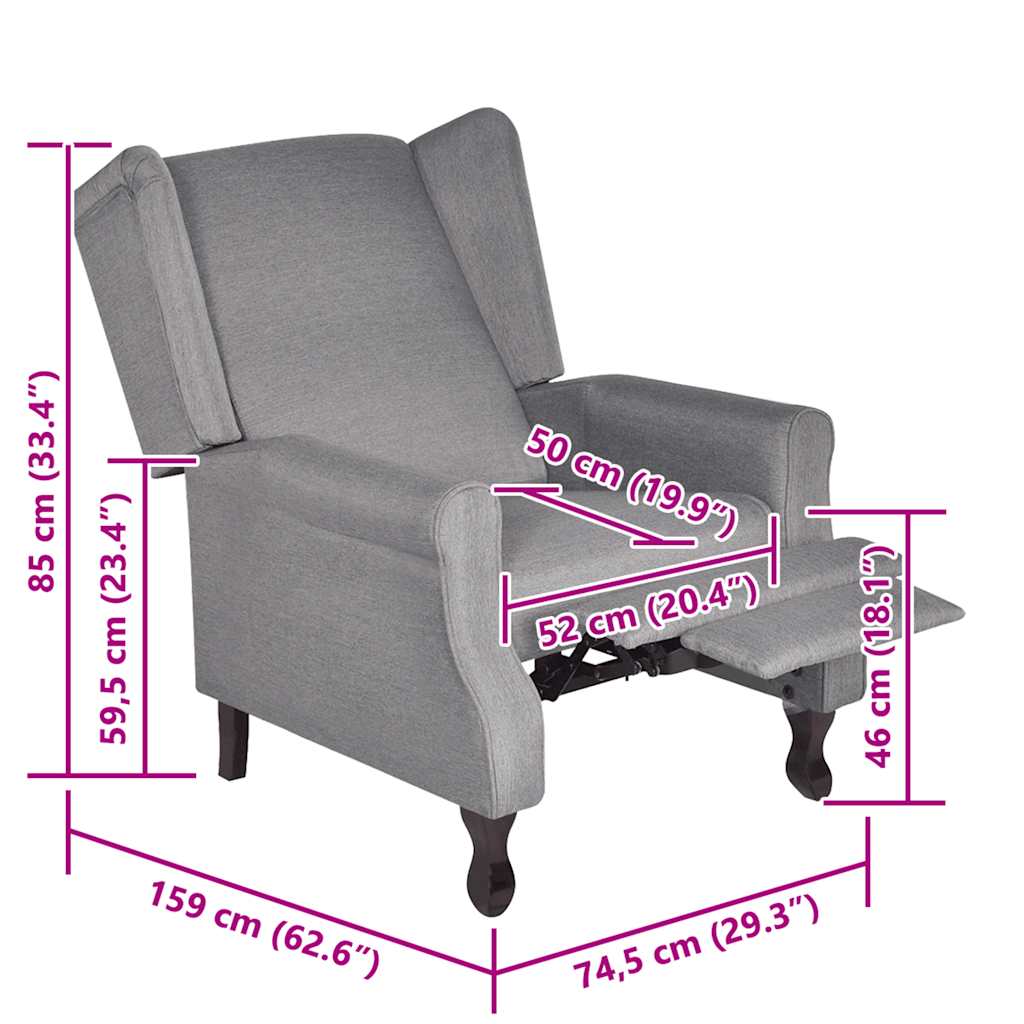 Poltrona em tecido cinzento