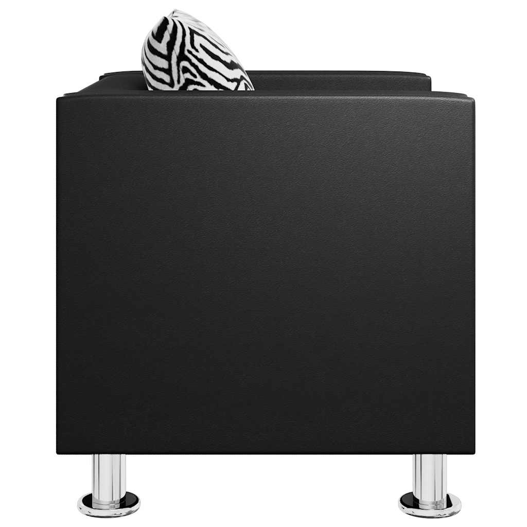 Poltrona em couro artificial preto