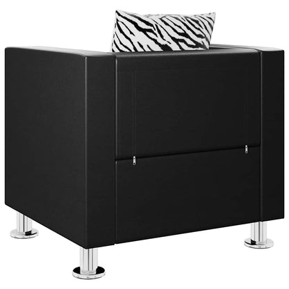 Poltrona em couro artificial preto