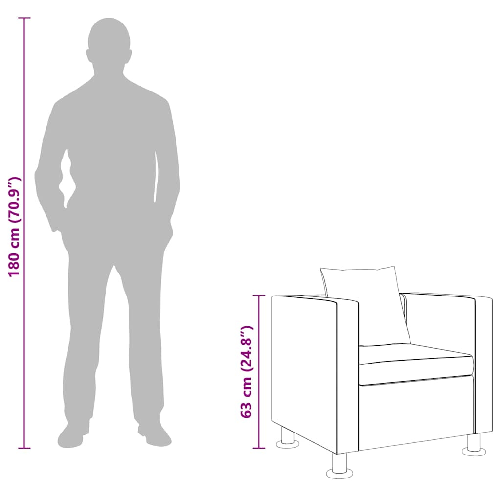 Poltrona em couro artificial preto