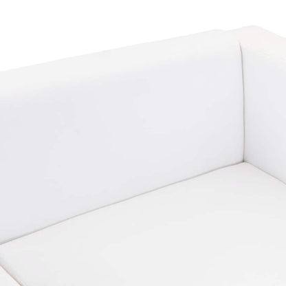 Sofá de 3 lugares couro artificial branco