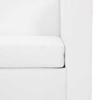 Sofá de 3 lugares couro artificial branco