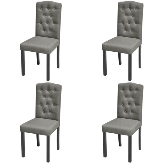 Cadeiras de jantar 4 pcs tecido cinzento