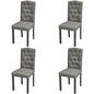 Cadeiras de jantar 4 pcs tecido cinzento