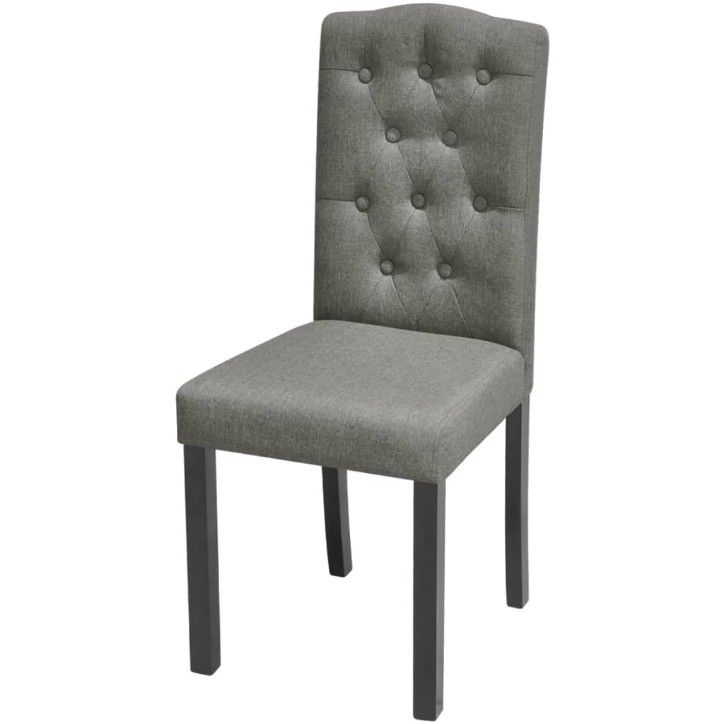 Cadeiras de jantar 4 pcs tecido cinzento