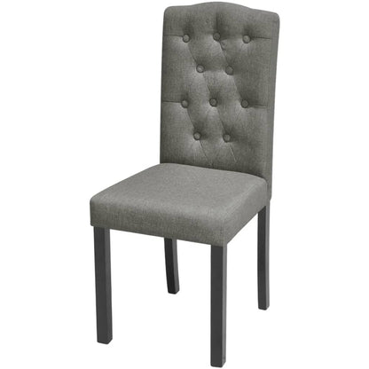Cadeiras de jantar 4 pcs tecido cinzento