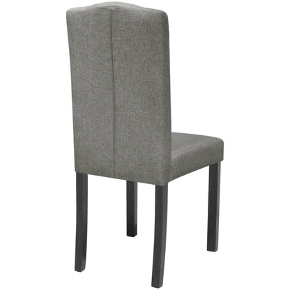 Cadeiras de jantar 4 pcs tecido cinzento