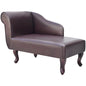 Chaise longue couro artificial castanho