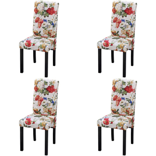 242399 vidaXL Dining Chairs 4 pcs Multicolour Fabric